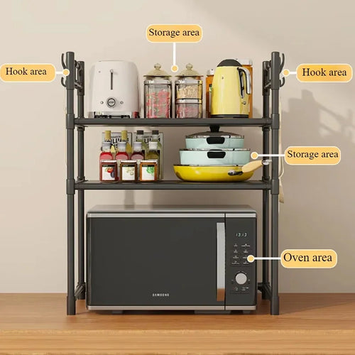 Multi‑Layer Kitchen Storage Rack | Microwave & Countertop Organizer