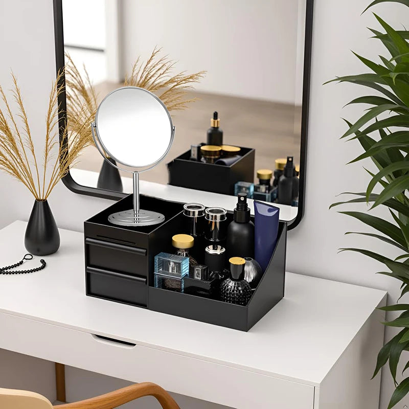 Bathroom Countertop Organizer with Drawers | Toiletry & Skincare Storage