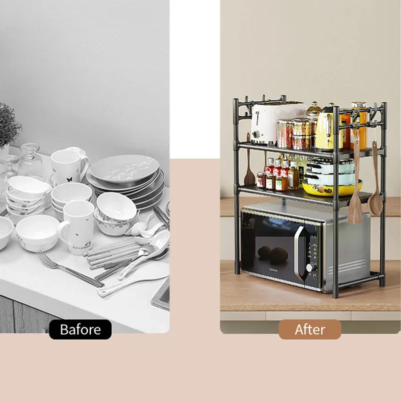 Multi‑Layer Kitchen Storage Rack | Microwave & Countertop Organizer