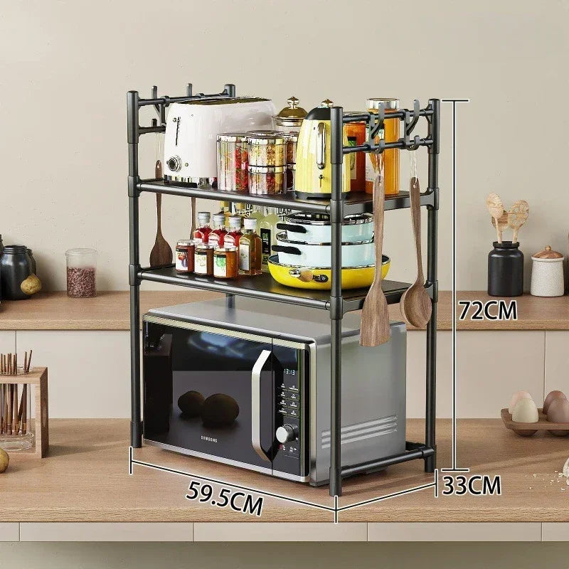 Multi‑Layer Kitchen Storage Rack | Microwave & Countertop Organizer
