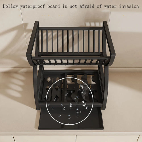Kitchen Utensil Storage Rack | Double‑Layer Countertop Dish & Drain Rack